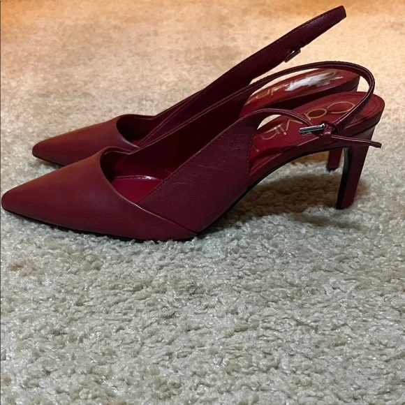 Calvin Klein Burgundy Slingback Heels - Picture 4 of 10
